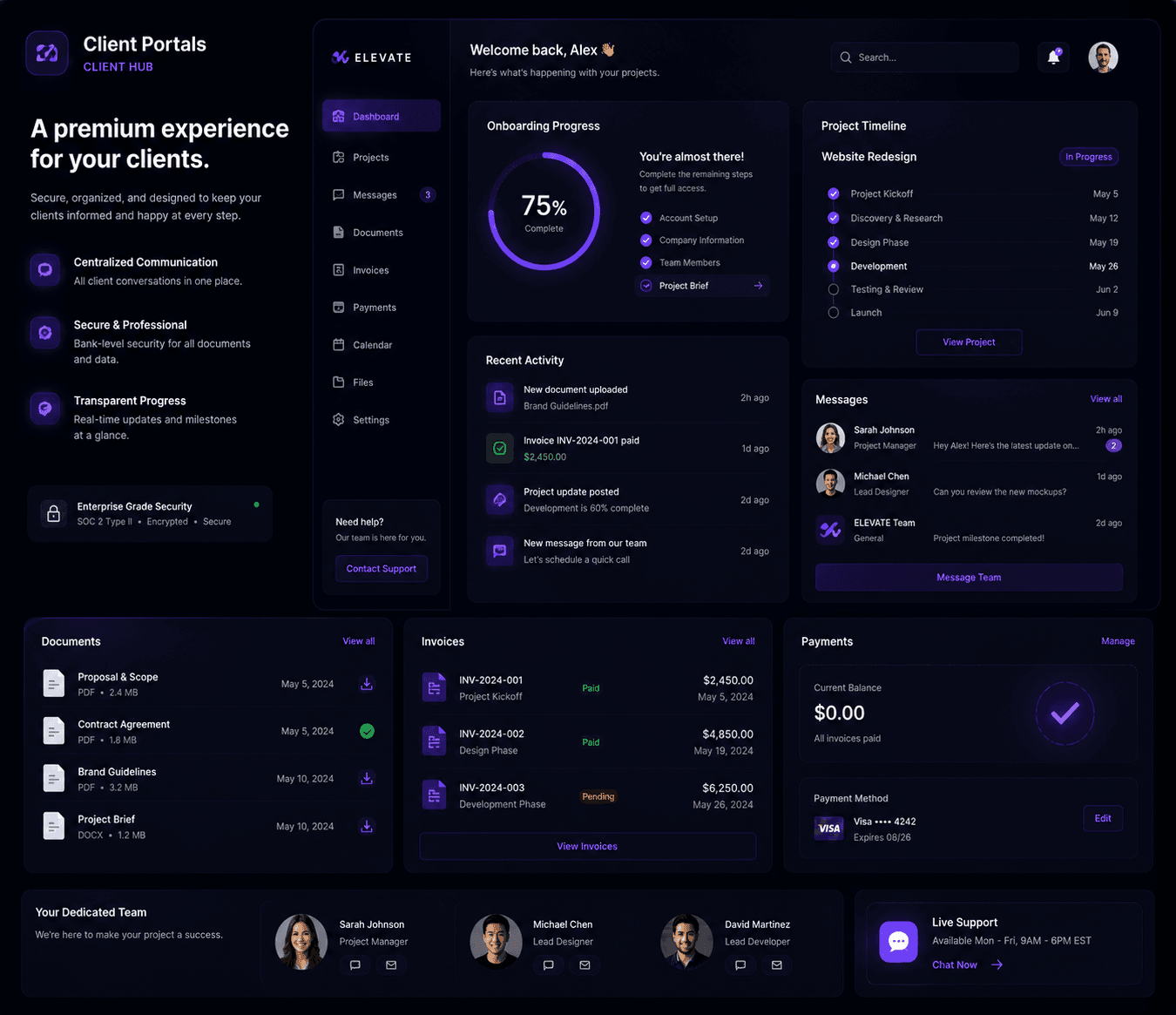Client portals system visual